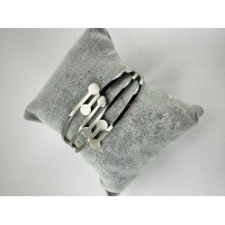 Gümüş Yuvarlak Desenli Bileklik